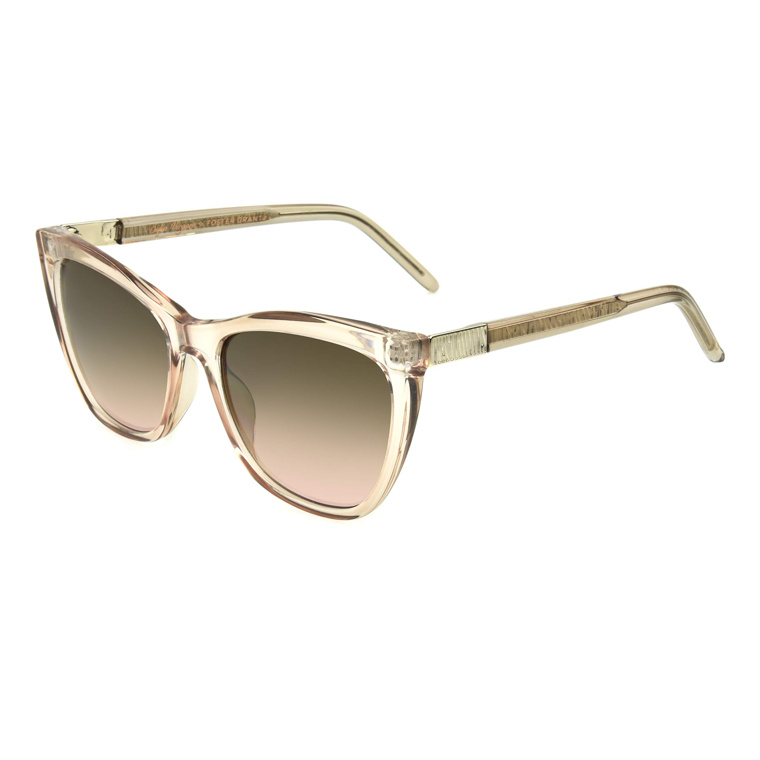 Sofia Vergara x Foster Grant Women's Sofia Sunglasses Cat Eye, Crystal Blush, 55 mm