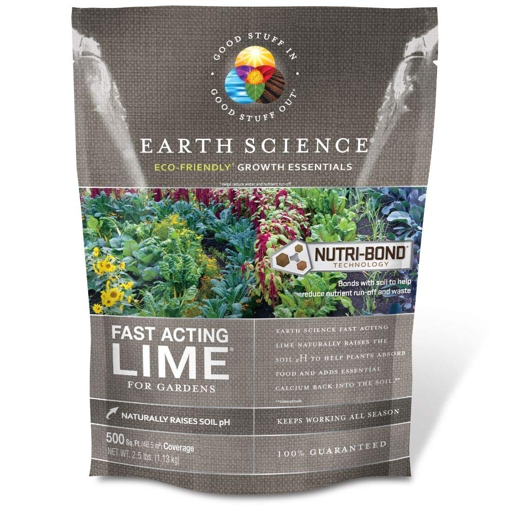 Earth Science Fast Acting Lime - Instantly Raise pH of Soil & Reduce Nutrient Runoff for Improved Growth & Color - Long Lasting Lawn Care with Calcium (2.5lb)