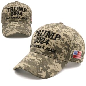 unisex trump 2024 baseball caps save america great again embroidered donald trump dad hat womens bucket hats (01-camo(save america again))