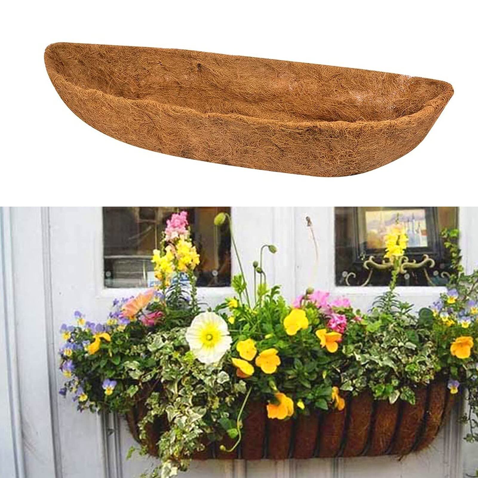 Ayybf 3-Packs Coco Liner,Wall Basket Planter Liner, Coco Liner Roll Hanging Basket Pad,Garden Plants Wall Planter Basket, Durable Coconut Husk for Planting. (30in)