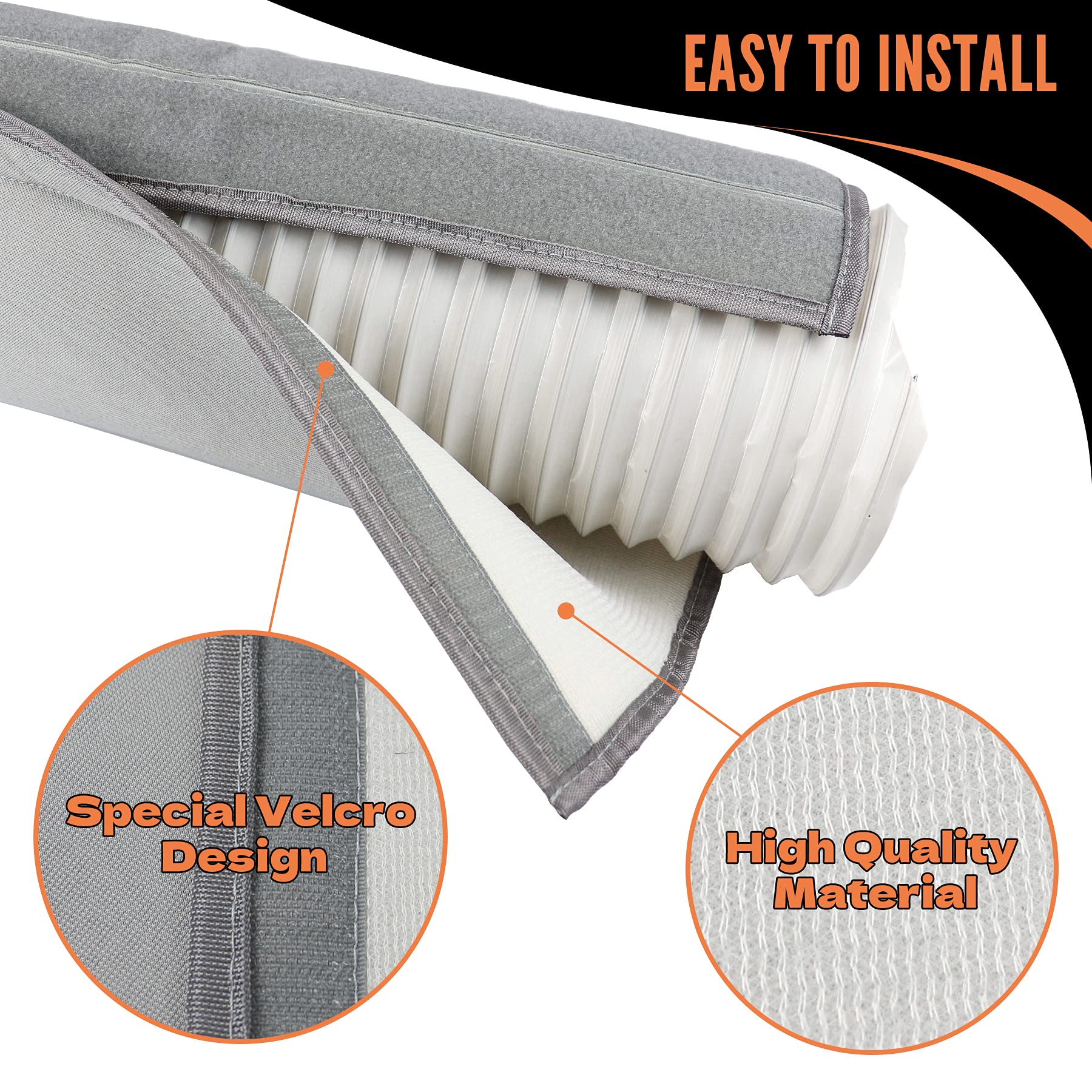 GCGOODS Portable Air Conditioner Hose Cover Wrap, Insulated AC Hose Cover, Universal Fit Both 5 inch and 5.9 inch Diameter Exhaust Duct Vent, Easy Installation