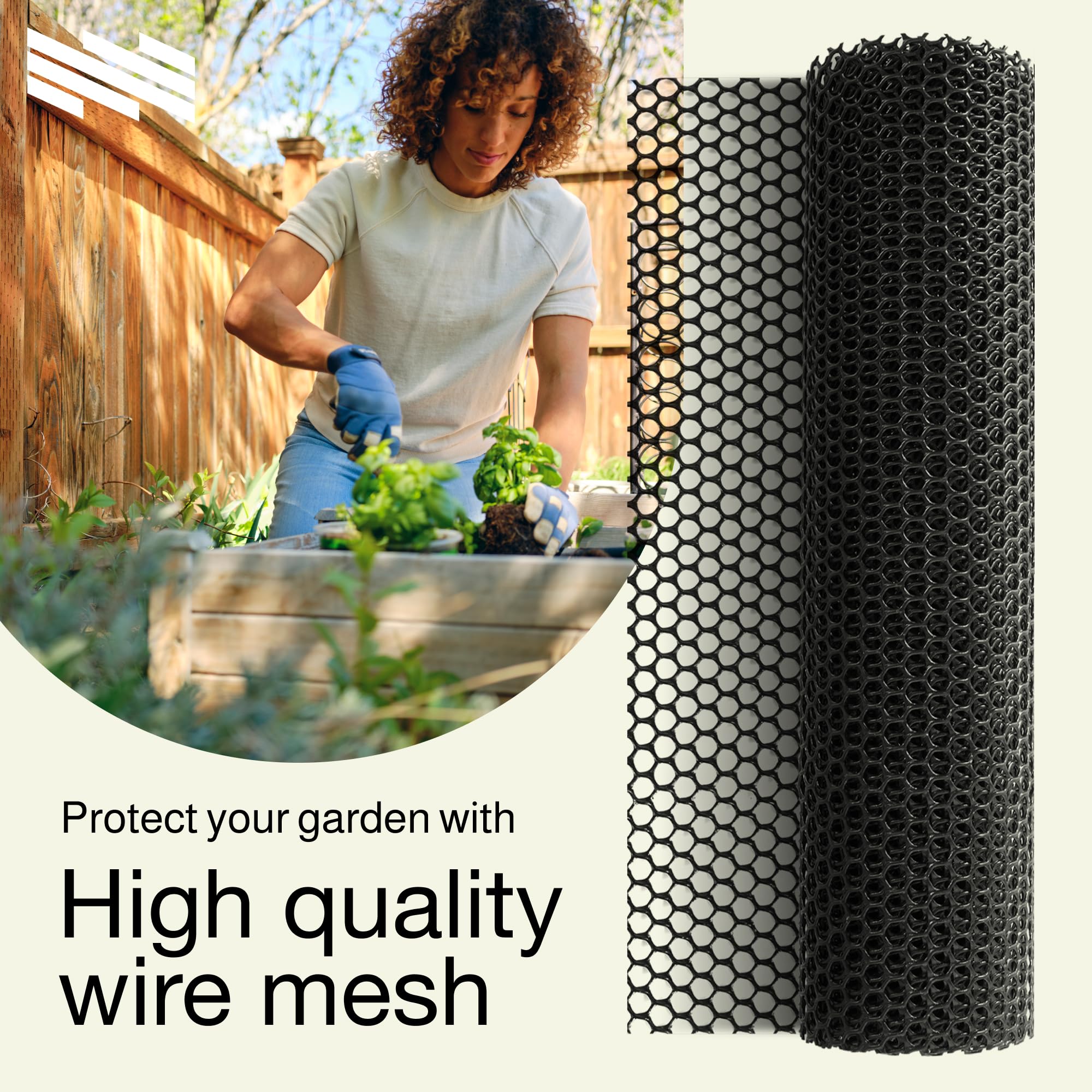 MAPORCH Black Plastic Wire Mesh Fence 15.7IN x 10FT Roll - Ideal for Poultry, Dogs, Rabbit, Snake Barrier & Gardening - Durable Plastic Chicken Wire Mesh - Versatile Plastic Fencing & Netting Solution