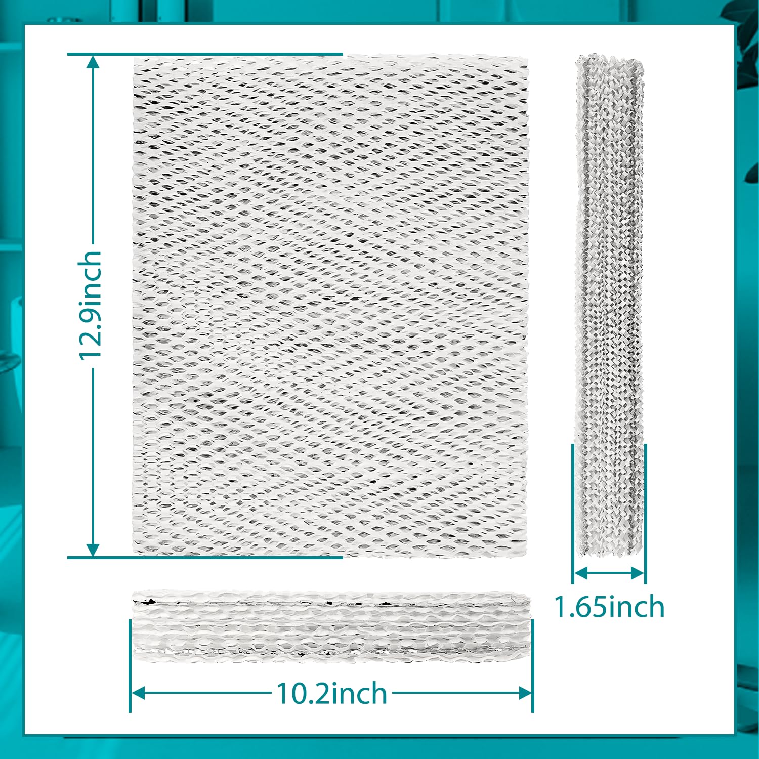 HASMX 2-Pack Replacement Humidifier Filter Pads for Honeywell HE250, HE250A, HE-250, HE-250A Humidifiers, 10" x 13" x 1-5/8" Humidifier Water Pad Filters Replace Part Numbers: RP3162, A35W