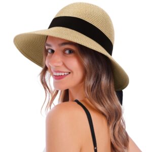 straw hat for women sun hat crushable summer hats for women beach hat womens straw hat ponytail sun protection hat rolled straw hat womens hats,natural