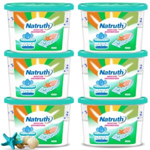 NATRUTH Ocean Breeze Moisture Absorber（6 Pack）12.5 Oz,Humidity Absorber Attracts Extra Moisture from Your Bathroom, Closet, Kitchen & Study, Dehumidifier for Closet