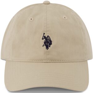 u.s. polo assn. small pony logo baseball hat, washed twill cotton adjustable cap stone