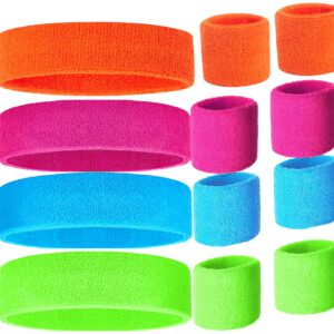 80s Sweatband, Sports Headband and Wristbands, Sweat Bands 80s Neon Colors, 80s Party, Sweatbands for Women, Colorful Sweatband Set