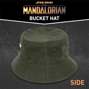 Star Wars Grogu Bucket Hat, The Mandalorian Packable Travel Hat, Wide Brim Summer Hat, Green, One Size