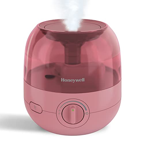 Honeywell Mini Cool Mist humidifier, Easy to Fill and Clean, humidifier for small Bedroom, Kids Rooms, or office. Ultra Quiet Operation and Auto Shut-Off - Rose, HUL525R