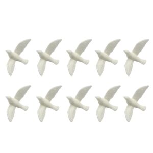 EXCEART 10Pcs Mini Dove Figurine Dollhouse Animal Miniature Statue Artificial White Pigeon Sculpture Model Cake Topper for Landscape Garden House Ornament