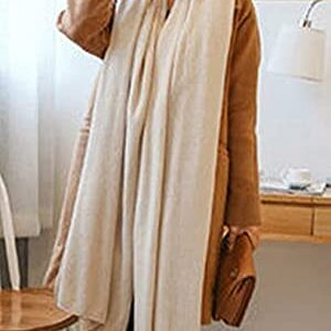 Wander Agio Womens Warm Long Shawl Winter Blanket Large Scarf Pure Color Beige 1