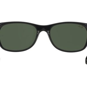 Ray-Ban RB2132 New Wayfarer Sunglasses + Vision Group Accessories Bundle, unisex-adult (Black/Crystal Green,58)