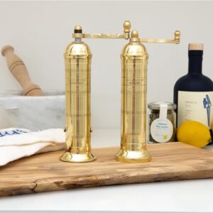 Alexander Home The Original Greek Salt and Pepper Mill (Brass, 8-Inch Salt)