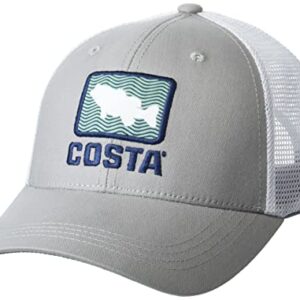 Costa Del Mar Bass Waves Trucker Cap, Grey, One Size US