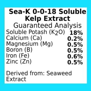 Organic Sea-K for Plants Seaweed and Kelp Fertilizer Supplement Concentrated Extract Powder Nutrient