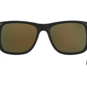 Ray-Ban RB4165 Justin Sunglasses + Vision Group Accessories Bundle,unisex-adult (Rubber Black/Brown Mirror Orange (622/6Q),55)