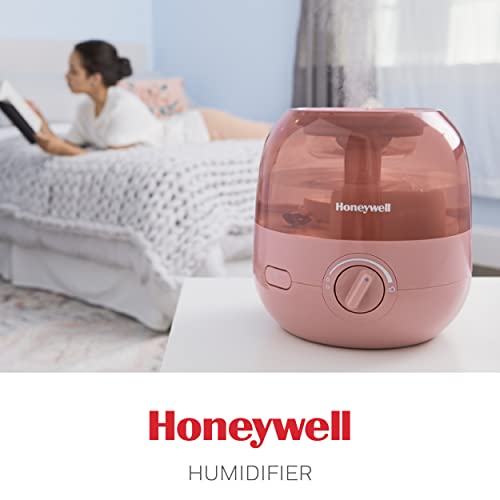 Honeywell Mini Cool Mist humidifier, Easy to Fill and Clean, humidifier for small Bedroom, Kids Rooms, or office. Ultra Quiet Operation and Auto Shut-Off - Rose, HUL525R