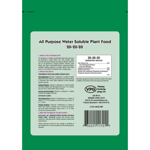 Fertilome (11722) All Purpose Water Soluble Plant Food 20-20-20 (3 lb.)