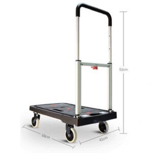 JF-XUAN Cart Hand Truck Thick Folding Flatbed Truck Purchase Trolley Silent Small Trailer Warehouse Distribution Load 150Kg Push Truck