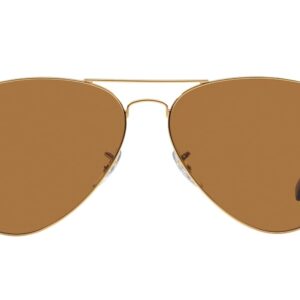 Ray-Ban RB3025 Metal Aviator Sunglasses + Vision Group Accessories Bundle for unisex-adult (Arista/Crystal Brown (001/33), 58)