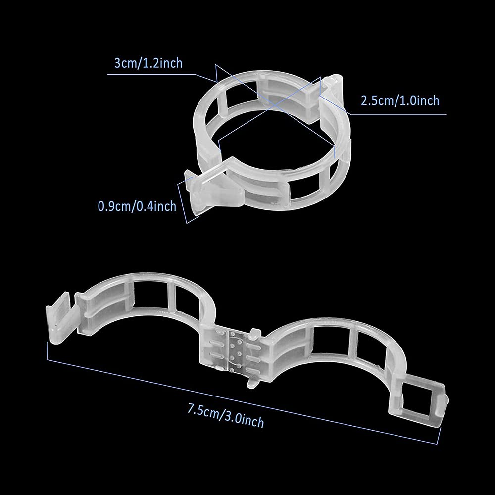 JFDWOPHT 100 Pieces White Plastic Plant Support Clips, Plant Vine Fixed Support Clips, Garden Tomato Plant Support Clips for Plants Stems Support and Vines Grow Upright Climbing