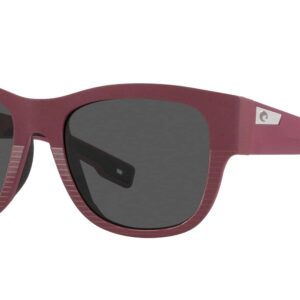 Costa Del Mar Womens Caleta Aviator Sunglasses, Net Plum/Grey Polarized-580G, 55 mm