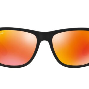 Ray-Ban RB4165 Justin Sunglasses + Vision Group Accessories Bundle,unisex-adult (Rubber Black/Brown Mirror Orange (622/6Q),55)