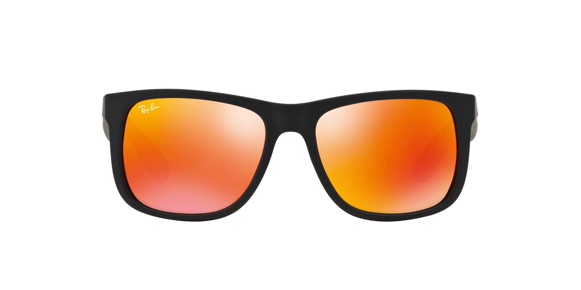 Ray-Ban RB4165 Justin Sunglasses + Vision Group Accessories Bundle,unisex-adult (Rubber Black/Brown Mirror Orange (622/6Q),55)