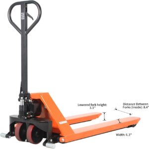 Tory Carrier High Lift Pallet Jack Scissor Hand Truck 45 ''Lx21 ''W Fork Size 2200lbs Capacity Manual Lift Trucks 31.5" Lifting Height for Open Bottom Pallets