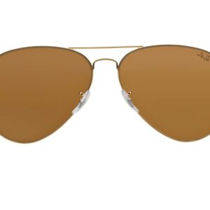 Ray-Ban RB3025 Metal Aviator Sunglasses + Vision Group Accessories Bundle for unisex-adult (Arista/Crystal Brown (001/33), 58)