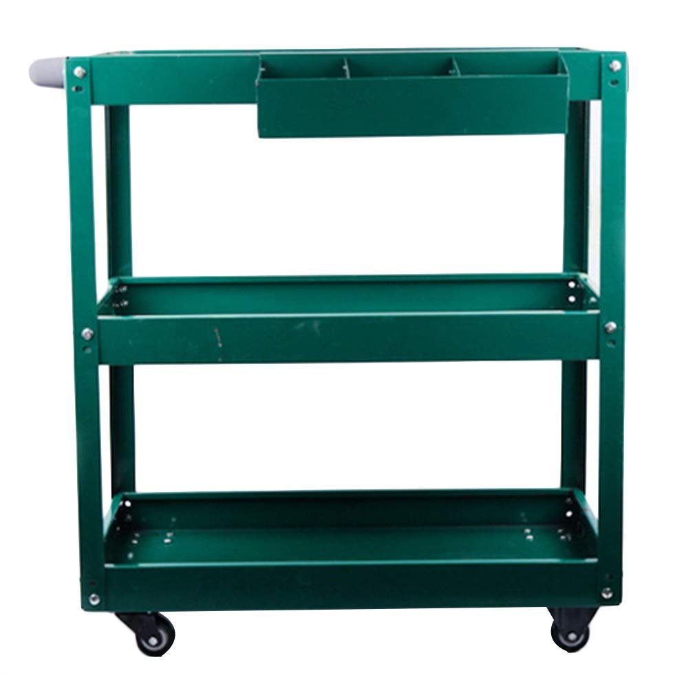 JF-XUAN Cart Multifunction Portable Hand Trucks Recycling Vehicles,Tool Trolley Cart 3-Tier Drawer Type Professional Level Organizer Multifunction Service Tool Cabinet, Bearing 100Kg, 655X355X740Mm,