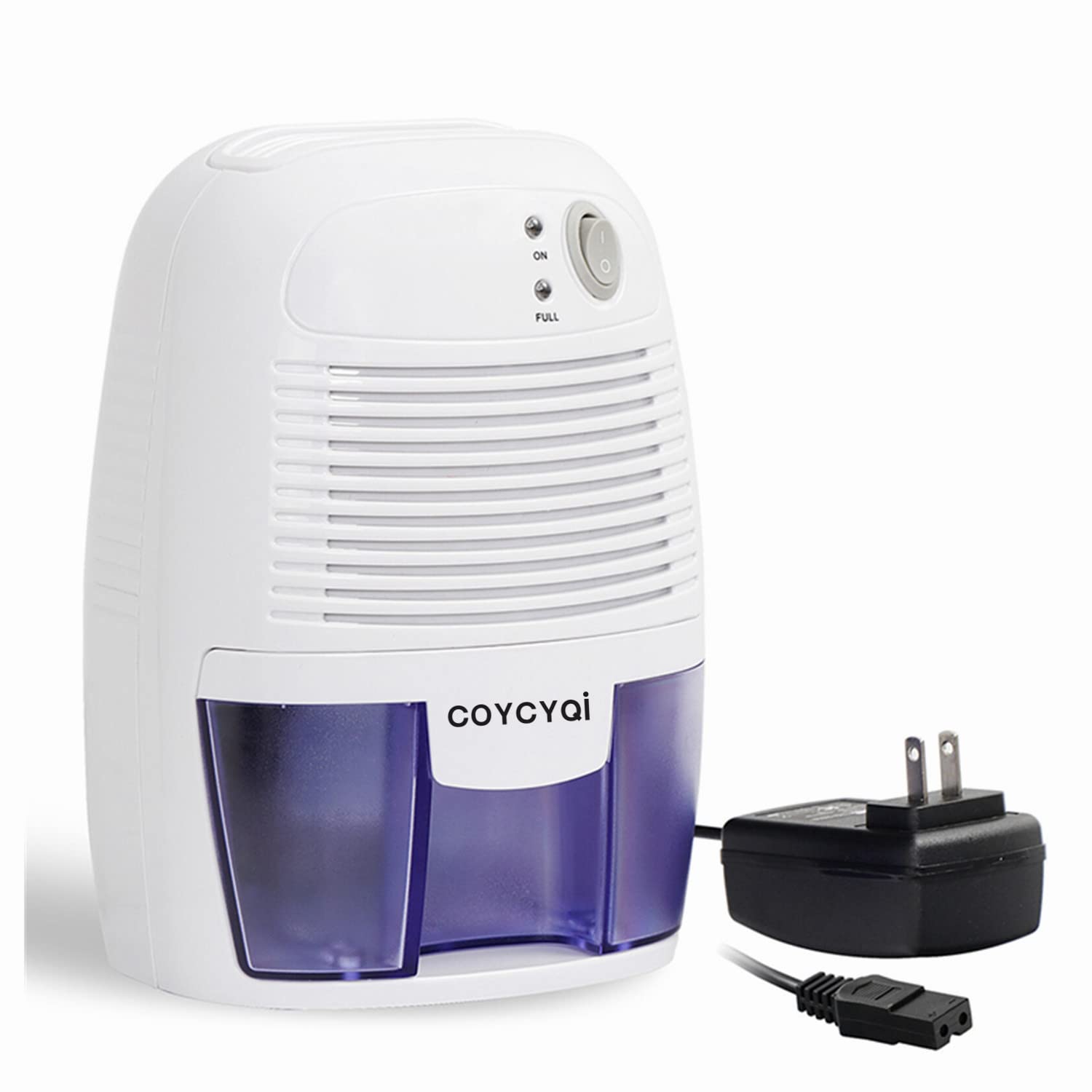 COYCYQI Small Dehumidifier,12V3A adapter，1200 Cubic Feet (215 sq ft) Portable Mini Dehumidifier Quiet Use for High Humidity in Home, Bathroom, Bedroom, Office, Basements, Wardrobe Closet,RV