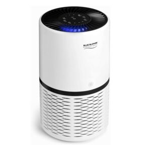 blue blower professional air purifier, dust removing air purifier, hepa filter with uv-c technology, high-density air filter for office, living room, bedroom, kitchen, 4-stage filtering system