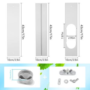 Portable AC Window Vent Kit with 5inch Hose 6pcs Window Seal Kit for Portable Air Conditioner, Adjustable Sliding Window Kit Plate for AC Unit AC Window Seal Suitable for 5”/13 CM AC Exhaust Hose