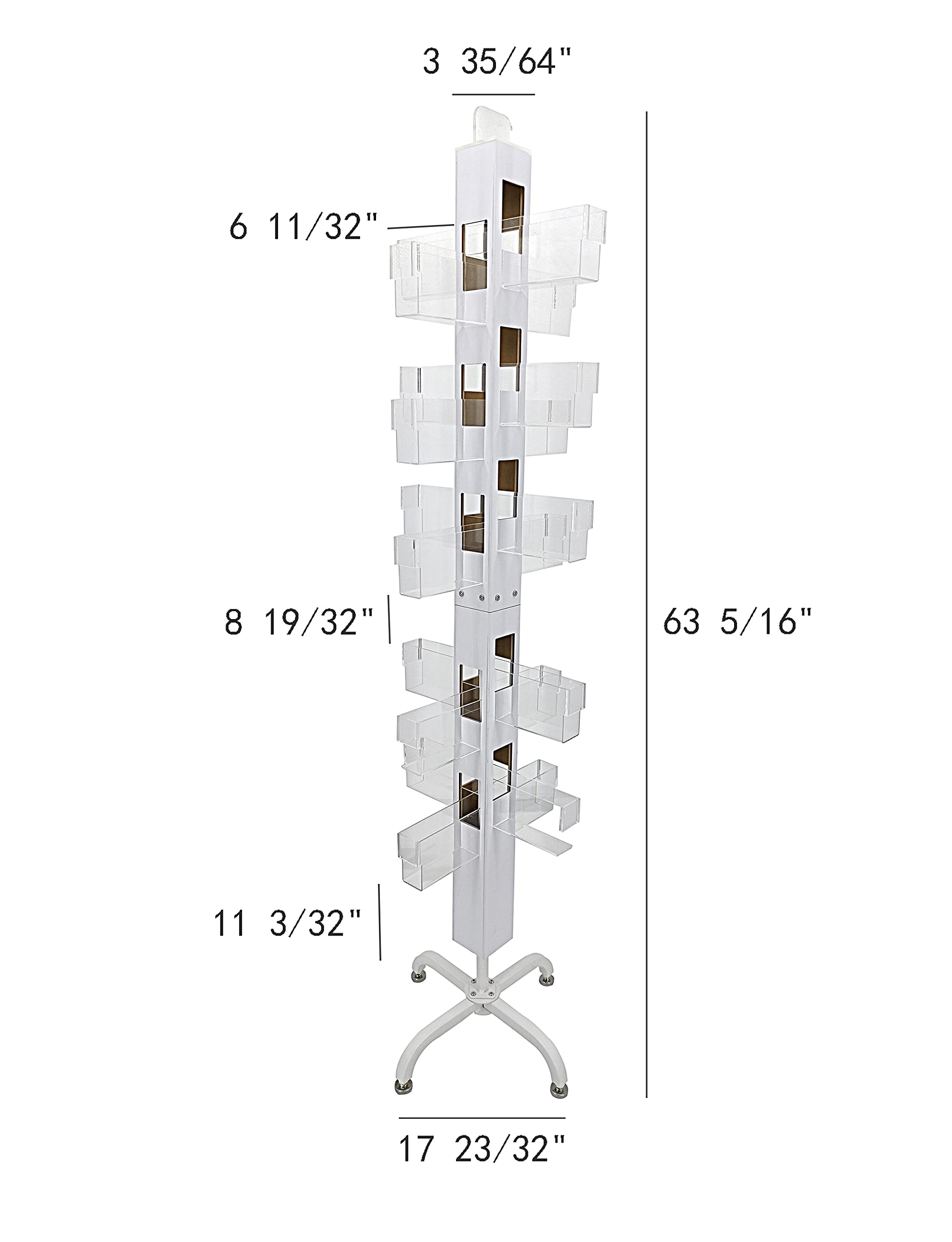 FixtureDisplays® Greeting Card Rack Clear Plexiglass Spinner Retail Spin Rack DVD CD Book Stand 6.25“ Wide Pocket 8.5" High 20 POCKETS 10024-NF