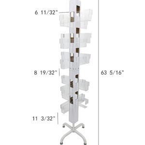 FixtureDisplays® Greeting Card Rack Clear Plexiglass Spinner Retail Spin Rack DVD CD Book Stand 6.25“ Wide Pocket 8.5" High 20 Pockets 10024