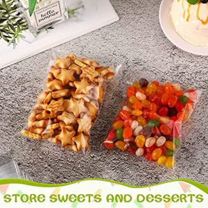 Patelai 400 Pieces Ice Cream Sticks and Bags Set Include 300 Pieces Self-adhesive Pop Bags Clear Ice Cream Bags Self Sealing and 100 Pieces Wooden Ice Cream Sticks Ice Cream Sticks for Summer Party