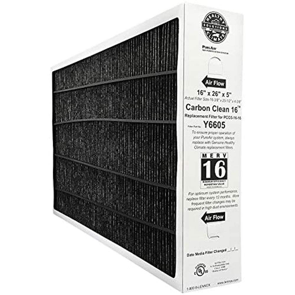 Pack of 2 Lennox Y6605 16 x 26 x 5 Inch MERV 16 Efficient Air Filter Replacement for PureAir PCO3-16-16 Air Purifier Cleaner Purification Systems