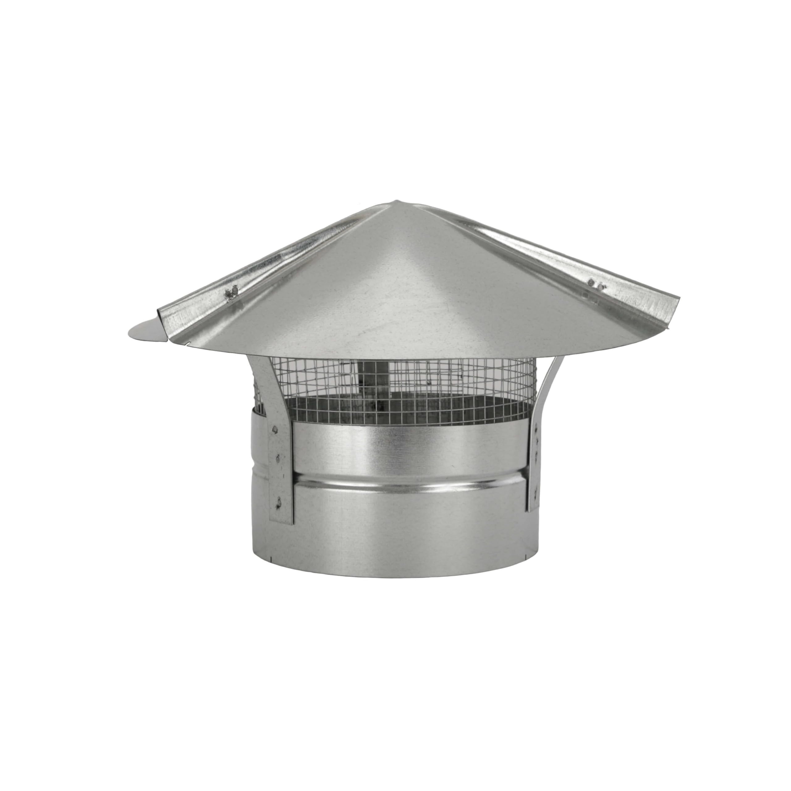 Generic Cone Top Chimney Cap with Screen (10 Inch), Silver