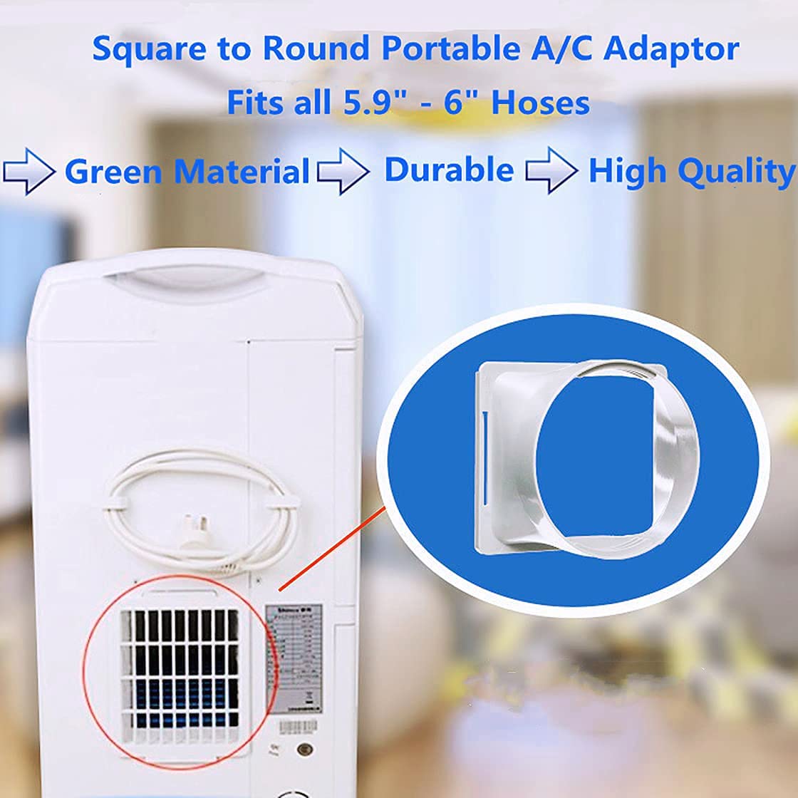 6'' Portable Air Conditioner Window Adapter with Package Exhaust Hose Connector Tube Connector Air Baffle Plate Mobile air Conditioning Accessories