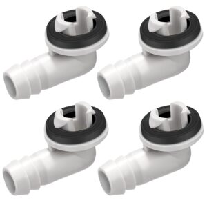 Zonon Air Conditioner Drain Connector 4 Pcs 3/5 Inch Air Conditioner Drain Hose Elbow Fitting with Rubber Ring for Window Air Conditioner and Mini Split Units