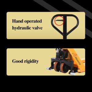 Aequanta High Lift Hand Pallet Jack Scissor Manual Truck 2200lbs Capacity 45" Lx27 W Fork Size Suitable for Open Bottom Pallet