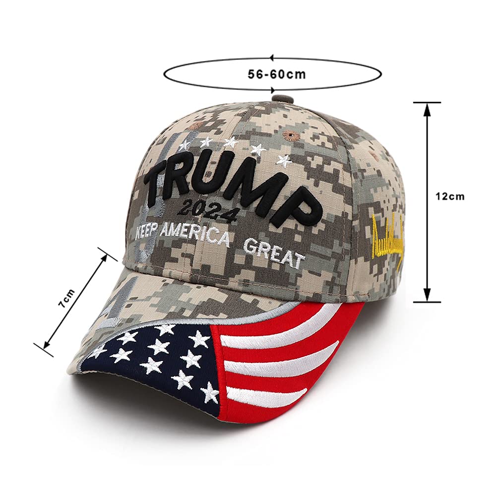 Trump 2024 Hat, Donald Trump 2024 Cap Keep America Great MAGA USA Embroidery Adjustable Baseball Cap Trump Trucker Hat(Camouflage)