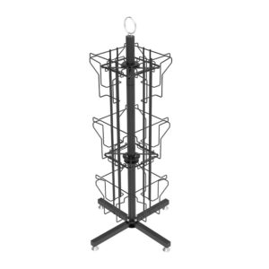 11702 FixtureDisplays 14 X 14 X 30" 12 Vertical Pockets Spinning Greeting/Post Card Rack 11702 Black 11702NEW-2D