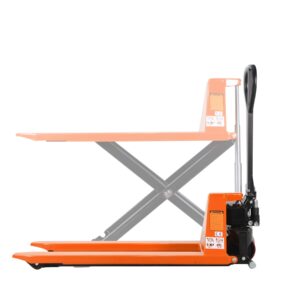 Tory Carrier High Lift Pallet Jack Scissor Hand Truck 45 ''Lx21 ''W Fork Size 2200lbs Capacity Manual Lift Trucks 31.5" Lifting Height for Open Bottom Pallets