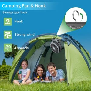 HandFan 10000mAh Upgraded Clip Fan with Charger/Clip Enhancer, 8 Inch Rechargeable Fan Portable with Sleep Timer, Battery Operated Camping Fan, for Golf Cart Travel Tent Gym Treadmill Outdoors(Black)