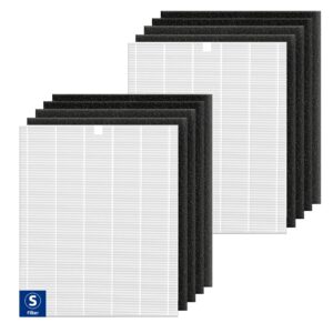 C545 Replacement Filter S Compatible with Winix C545, B151, P150, 9300 Air Purifier - 2 True HEPA Filters + 8 Activated Carbon Pre-Filters - Compare to Part # 1712-0096-00, 2522-0058-00