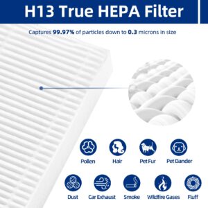 C545 Replacement Filter S Compatible with Winix C545, B151, P150, 9300 Air Purifier - 2 True HEPA Filters + 8 Activated Carbon Pre-Filters - Compare to Part # 1712-0096-00, 2522-0058-00