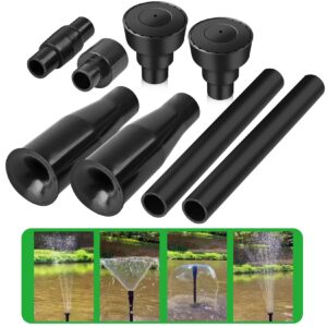 water fountain nozzle for garden, ponds, tabletop fish ponds, 8 pcs of set, 2 fountain shaped, (size-s）