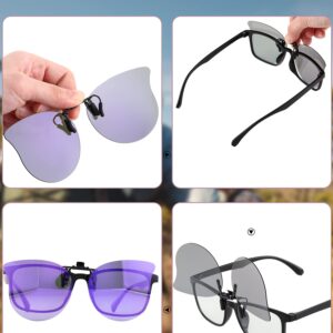 Frienda 3 Pairs Polarized Clip On Sunglasses Cat Eye Flip Up Lens Sunglasses Lightweight Metal Clip Rimless Sunglasses Stylish Clip-on Glasses for Women